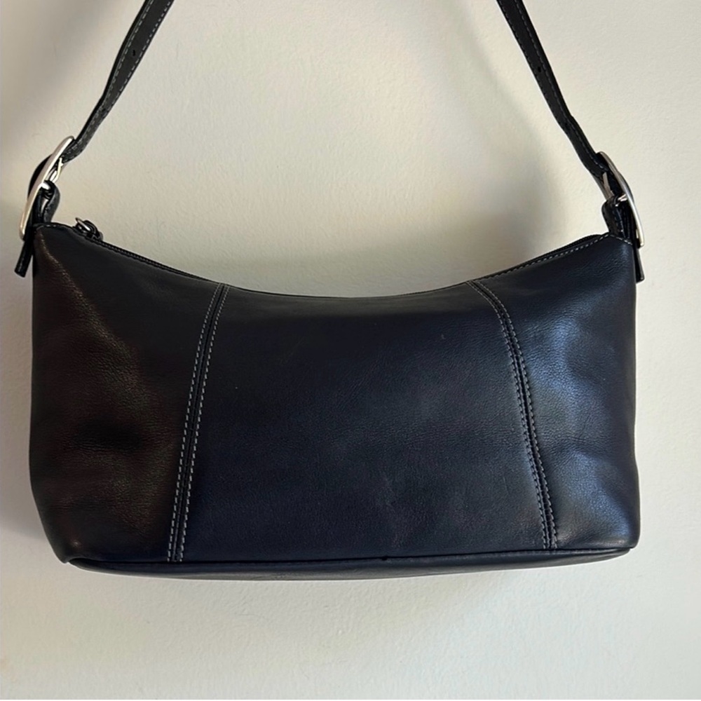 Tignanello Black Leather Shoulder Hobo Bag - Picture 2 of 5